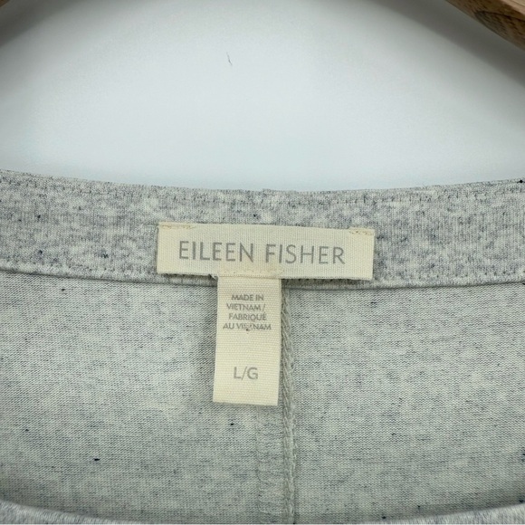 EILEEN FISHER Organic-Cotton Speckled Knit Shift Dress in Gray Size L - Picture 5 of 10